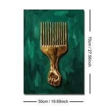 1幅装裱/未装裱非洲力量帆布海报，金色绿色可选，非洲中心主义奢华墙面艺术印刷品，简约少女风房间美学装饰复古画，适用于公寓、客厅、卧室、现代家居装饰 - A - 查看 8