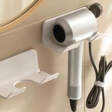 Grey New Luxury Family Hair Dryer Storage Rack, Bathroom Hair Dryer Holder, Simple No-Drill Hair Dryer Organizer - Grey - View 4