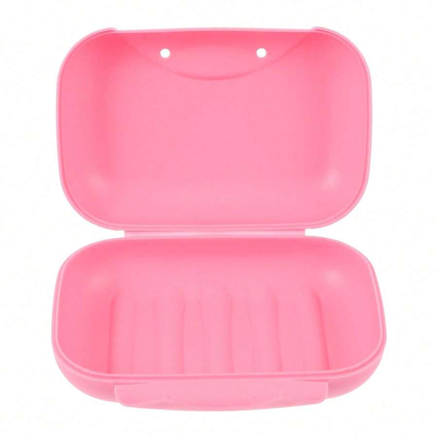 1pc  Portable Travel Soap Box,Travel Sealed Waterproof With Lid And Lock Soap Box,Suitable For Gyms, Camping, Bathroom - Durable Plastic Material, Long Lasting. - 粉紅色的 - 查看 1
