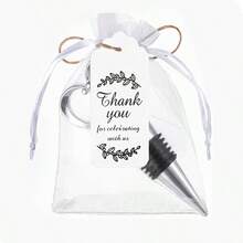 1/3/6 Sets Heart-Shaped Bottle Stoppers Wedding Gifts, Includes Organza Bag, Thank You Card, Linen Rope, Suitable For Weddings, Birthdays, Bridal Showers, Party Favors, Valentine's Day Decor - Multicolor - View 8