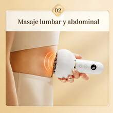 Masajeador de Drenaje Linfático y Herramienta de Masaje Anticelulitis, Ayuda a Reducir Estirés y Celulitis, para Piernas, Brazos y Abdomen, Máquina de Modelado Corporal con Microcorriente, Luz, Calor y Vibración - Blanco - Ver 7