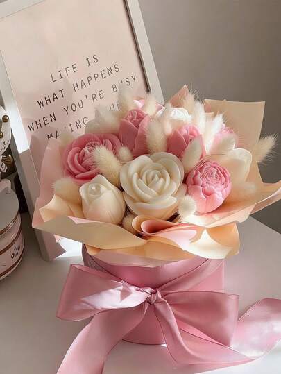 3pcs Flower Bouquet Silicone Molds | Tulip + Rose Bouquet Soft Silicone | DIY Candle/Resin Decor/Handmade Soap | Valentine's Day/Mother's Day/Birthday/Home Decor Gift Set | Easy To Clean And Reusable