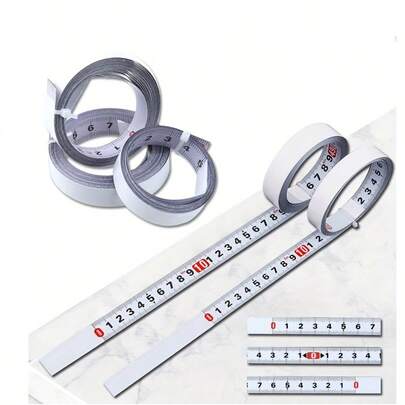 1 szt. samoprzylepna metalowa taśma linijkowa – wysoka precyzja, 10 mm, bez lasera, idealna do zastosowań przemysłowych i naukowych, trwała i łatwa w użyciu, idealna do pomiaru długości, szerokości i kątów, taśma miernicza, narzędzia i akcesoria do obróbki drewna, mini piła stołowa, narzędzie budowlane, taśma miernicza ze stali nierdzewnej