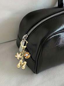 Golden Shell Starfish Bubble Initial A-Z Keychain, Exquisite Bag Pendant, Packaging Accessories, Mobile Phone Pendant, Car Pendant, Unique Mobile Phone Accessories, Simple Design, Suitable For Women's Wallets And Mobile Phone Accessories, Gifts For Friends, Family, Girlfriends, Outdoor Accessories - Multicolor - View 4