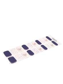 一盒20片装，天然持久经典情人节DIY简约多色设计蓝山美甲凝胶贴纸，UV固化美甲凝胶贴纸，易于佩戴和卸除 - 彩色 - 查看 7