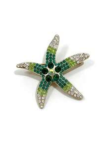 1pc Cartoon Zinc Alloy Rhinestone Starfish Brooch Pin, Exquisite Boutique Lapel Pin, DIY Suit Decor Dress Accessories Pin For Clothes Bag Charm School Office Accessories Shirts Jacket Jewelry Christmas Halloween Clothes Pin Funny Cute Teacher Gifts - Multicolor - View 9