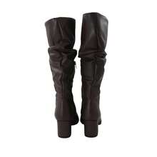 Women's Ruched Boot, Winter Fashion, Lirom Style, With Chunky Square Heel And Comfortable Toe. - Coffee Brown - View 5