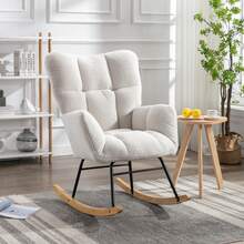 Modern Teddy Armchair For Living Room And Bedroom, White, Light Grey. - White - View 11
