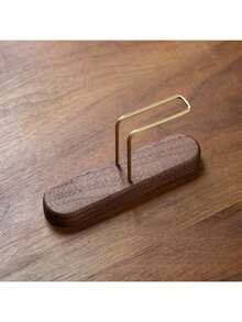 1pc Conical Coffee Filter Holder, Suitable For #1/#2/#4 Filter Papers, Vertical Coffee Filter Rack Made Of Walnut Wood And Brass, Suitable For Pour Over Coffee, Coffee Lover's Gift, Drip Coffee Maker, Espresso Bar, Minimalist Kitchen, Home Brewing - Mocha Brown - View 6