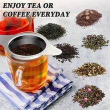 2 PIEZAS Filtro de té - Equipado con filtros de malla duraderos con doble asa, tamaño perfecto, fácil de agarrar, gran capacidad, diseño ergonómico para té suelto, especias, ideal para el hogar, la oficina y las fiestas de té, la cocina, infusor de té de hierbas, estante de almacenamiento de bolsas de té de hierbas, colador de té, filtro de cocina, filtro, taza, tamizado - Multicolor - Ver 8