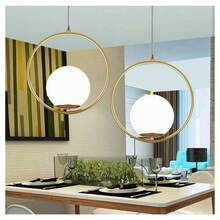 OISE ART STORE Lampadario A Sospensione Minimalista Lampada Metallo Bronzo Con Sfera Vetro G9 A97 - - Multicolore - Visualizzare 4