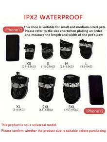 4pcs/Set Small Dog Waterproof Shoes - Quick Drying, Low Absorbency, Protect Pet Paws, Keep Dry, Christmas Gift - Multicolor - View 4