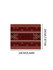 Bohemian Carpet Style Table Mat Bohemian Geometric Red Game Mouse Pad With Stitched Edge Non-Slip Rubber Base Big Mouse Pad Office Computer Keyboard Laptop Home - Multicolor - View 17