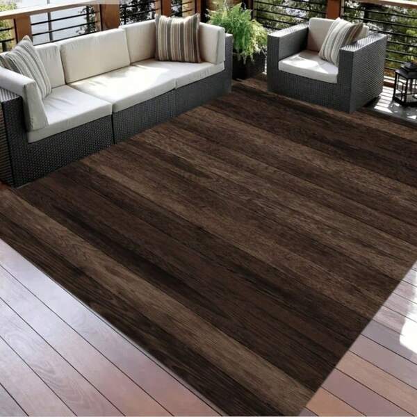 1pc Large Wood Grain Nordic Style Carpet, American Style Rug, Non-Slip, Machine Washable, Easy To Clean, Home Decor, Sofa & Coffee Table Mat, Bedroom Bedside Mat, Dining Room Table Mat, Kitchen Non-Slip Mat, Indoor/Outdoor Camping Carpet, Floor Mat