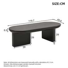 119.7 * 49.8 * 35.5cm Modern Minimalist Black Coffee Table, Spray Finish Living Room Table, Oval Table, Sofa Table, Side Table, Coffee Table, Leisure Table MDF - Black - View 2