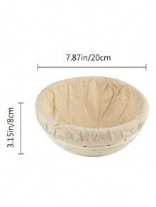 1个现代椭圆/圆形藤编面包发酵篮，带内衬，适用于酸面包烘焙，多功能厨房工具，食品级，多种尺寸可选，适合圣诞节、复活节、感恩节和父亲节。 - 白色 - 查看 23