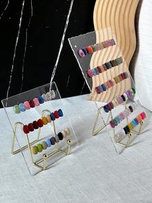 Metal Nail Art Display Stand, Nail Polish Holder, Jewelry & Tool Storage Box, Dust-Proof Display Case - Multicolor - View 3