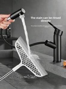 1pcs Multi-Functional Floor And Glass Scraping Broom. This Is An Excellent Floor Cleaning Broom Made Of Silicone Material, Equipped With A 51.77-Inch Long Handle, Which Can Clean High Places Effectively. It Is Suitable For Carpets, Bathroom Tiles, Floors And Garages. It Is An Essential Tool For Household Cleaning And A Cleaning Utensil. - A - 查看 10