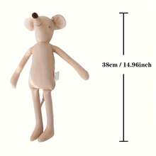 可爱毛绒小老鼠填充动物玩偶，带衣服的可爱老鼠，生日/节日礼物 - 彩色 - 查看 3