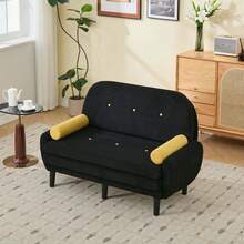 Sofas & Couches - Black + Corduroy + Foam + Iron + Plastic + 2 Seat + Foam-1 - View 6
