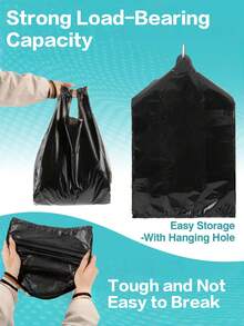 200个/15.75*23.62英寸厨房浴室垃圾袋,6卷/50个背心式垃圾袋,适用于办公室、厨房、卧室垃圾桶,黑色便携耐用垃圾袋 - 彩色 - 查看 7