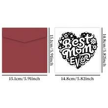 1pc Funny "Best Mom Ever" Greeting Card With Envelope, Heartfelt Mother's Day Card For Mom, Birthday Card, Thank You Card, Birthday & Mother's Day Gift From Daughter & Son - A - View 2