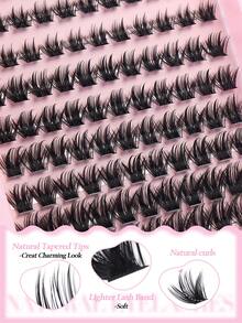 MAANGE 110pcs D-Curl Anime Style Thin False Eyelashes, 8-16mm Mixed Length, Fluff & Lengthening Individual Lashes, Suitable For Home Lash Extension - Black - View 4