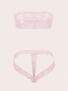 2pcs Women's Solid Color Sexy Lace Ultra-Short Panties, Lightweight Breathable Fabric - Pink - View 4