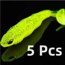 5pcs High Quality Silicone Soft Fishing Lures, Asymmetric T-Shaped Tail, Bionic Soft Tail, Fishing Bait, Artificial Lures - Multicolor - View 10