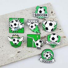 4pcs World Cup Themed Metal Alloy Brooch Pins, With Safety Pin Design, Suitable For Decorating Jackets, Scarves, Hats, Backpacks To Show Team Support, Essential For Match Viewing Parties - Multicolor - View 2