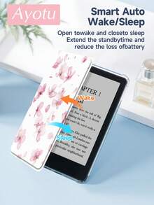 Ayotu 1pc Cherry Blossoms Pattern Tablet Case & Kindle E-Book Case Compatible With IPad 10th Generation, IPad 11/Air 4th/Air 7th/9.7 Inches, Compatible With Samsung Galaxy Tab A9 Plus, Kindle (11th Generation-2024 Release)(6 Inch), Kindle Paperwhite 12th Gen 2024, Great Holiday Gift, Stylish And Simple Pattern. - Multicolor - View 9