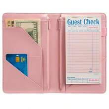 Beceere Pink Server Book Server Books For Waitress Waitress Book With 2 Zipper Pocket Cute Server Book Server Note Pads Waitress Book With Money Pocket Fit Server Apron Strawberries - Strawberries - View 4