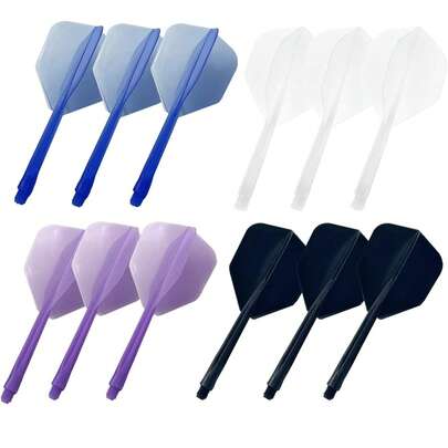 24/12 piezas/5 piezas Juego integrado de plumas y vástagos de dardos, plumas y vástagos de dardos personalizados e irrompibles 2 en 1