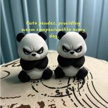 1pc Playful Giant Pandas, Holding Bamboo Treasures In Their Arms, Form An Incredibly Soothing "Panda Group." Their Iconic Black-And-White Color Scheme And Lively Expressions Perfectly Capture The Charm Of National Treasures. - Multicolor - View 2
