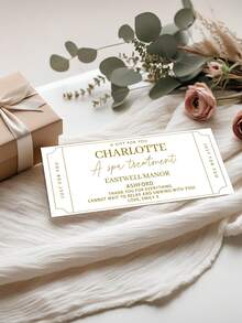 1/3pcs Personalized Golden Ticket Gift Voucher Gold Foil, Customize Text,Personalized Gift Ticket Voucher, Surprise Valentines Birthday Event Bridesmaid Gifts,Personalised Gift Golden Ticket - Gold Foiled Voucher,Surprise Holiday, Event, Gig, Personalised Gift, Birthday Event - A - View 3