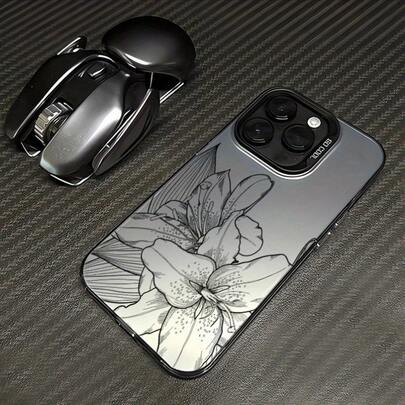 Funda para Teléfono: Funda Protectora Mate Láser con Hermoso Patrón de Lirios en Línea para iPhone 16 15 14 13 12 11 XS XR X 7 8 Plus Pro Max SE Series, Ideal como Regalo de Cumpleaños para Novia, Novio o Amigos SSJP