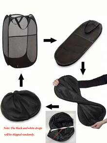 可折叠洗衣篮，透气网布收纳篮，带人体工学手柄，大容量，无内衬，适用于洗衣房、客厅、浴室、卧室，洗衣袋、衣物袋、防水袋、收纳袋、衣物整理袋、衣物收纳袋、打包袋、旅行必备品、旅行收纳袋 - 彩色 - 查看 8