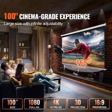 Manual Pull Down Projector Screen, 100 Inch 16:9 4K 1080 HD Retractable Projector Screen, Auto-Locking Portable Projection Screen, Portable Projector Movie Screen For Family Home Office Theater - Manual Pull-down 100 Inch - View 2