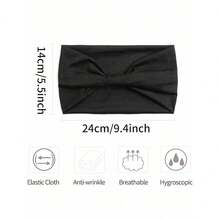 2 Packs Headbands For Women Boho Extra Wide5.5'' Black Head Bands African Knotted Non Slip Fashion Hair Band Stretch Yoga Workout Running Gym Hairbands Turban Bandana For Girls - Multicolor - View 11