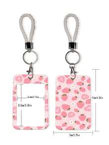 1个ABS材质爱心兔子草莓图案时尚钥匙扣吊坠，包包挂饰，学生巴士挂件 - 彩色 - 查看 9