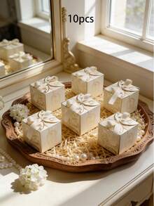 10 piezas/Paquete Caja de regalo para fiesta, Caja de regalo de boda, Caja de regalo de alta gama para dulces, galletas, adecuada para varios festivales - Multicolor - Ver 12