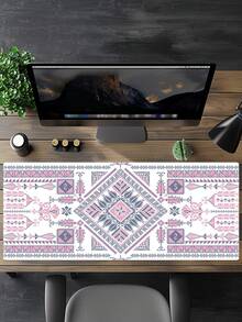 图案桌垫，适用于家庭和办公室的加长型大型鼠标垫、大型游戏鼠标垫、笔记本电脑键盘垫，底部采用防滑橡胶材质，边缘缝合加固。 - 彩色 - 查看 2