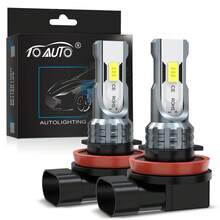 TOAUTO 2pcs H11 H7 9005 HB3 9006 HB4 Car CSP LED Fog Headlight Bulbs 6000K White Auto Fog Lamp Day Running Light - A - View 10