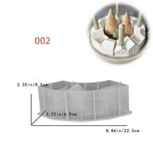 1 buc DIY mucegai de lut stil nordic casă combinație mucegai de ipsos casă, sfeșnic, vază de flori, recipient pentru lumânări, mucegai de silicon, mucegai de rășină epoxidică, potrivit pentru DIY lucrat manual, recipient pentru depozitarea bijuteriilor, decor de sărbători - alb - Vizualizare 11