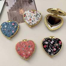 One Portable Heart-Shaped Folding Makeup Mirror With A Cute Fabric Cover And Printed Pattern - A Double-Sided Makeup Mirror, Perfect For Home And Travel. An Ideal Gift For Women, Girls, Mothers, Friends, And Wives. Small Mirror, Pocket-Sized Vanity Mirror. Suitable For Living Room, Home, Bedroom, Bathroom, Home Decor, Travel, Weddings, Parties, Birthdays, Men's Gifts, Moms, Dads, Best Friends, Teachers, New Year's Gifts, Accessories, Funny Gifts, Cosmetics, Inexpensive, Room Decor, Dressing Table, Travel, Bedroom, Makeup Accessories, Mirror, Vanity Mirror, Mini Mirror, Small Mirror, Handheld Mirror, Cheap, Christmas Stocking Gift, Cosmetics, Makeup Tools, Inexpensive Items, Gifts, Women's Gifts, Christmas Gifts.,Cheap,Valentine's Day,Cheap Items,Travel,Travel Essential,Room Decor,Valentine's Gift,Cheap Stuff,Room,1 Dollar Items,Vacation Essentials,Gifts For Women,Bedroom,Valentine,99 Cent - trắng - Xem 5