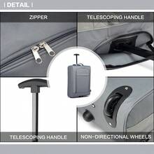 Vali mềm nhẹ 20 inch xách tay - Túi đựng đồ dùng hai bánh xe được cabin chấp thuận cho nam và nữ lý tưởng cho các chuyến công tác và kỳ nghỉ Vali du lịch Vali Vali Vali Vali bền bỉ Hành lý du lịch chống thấm nước - Xám - Xem 4
