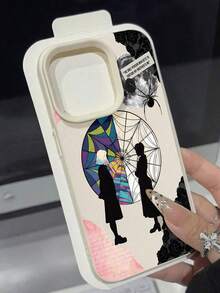 Estuche para teléfono con diseño colorido de telaraña Compatible con estuches para teléfonos   17  16 Pro Max  15 Pro Max  13 y  12 Textura retro resistente a rayones y duradera Un regalo único para familiares, amigos, amantes, novios, novias y el día de San Valentín - Blanco antiguo - Ver 4