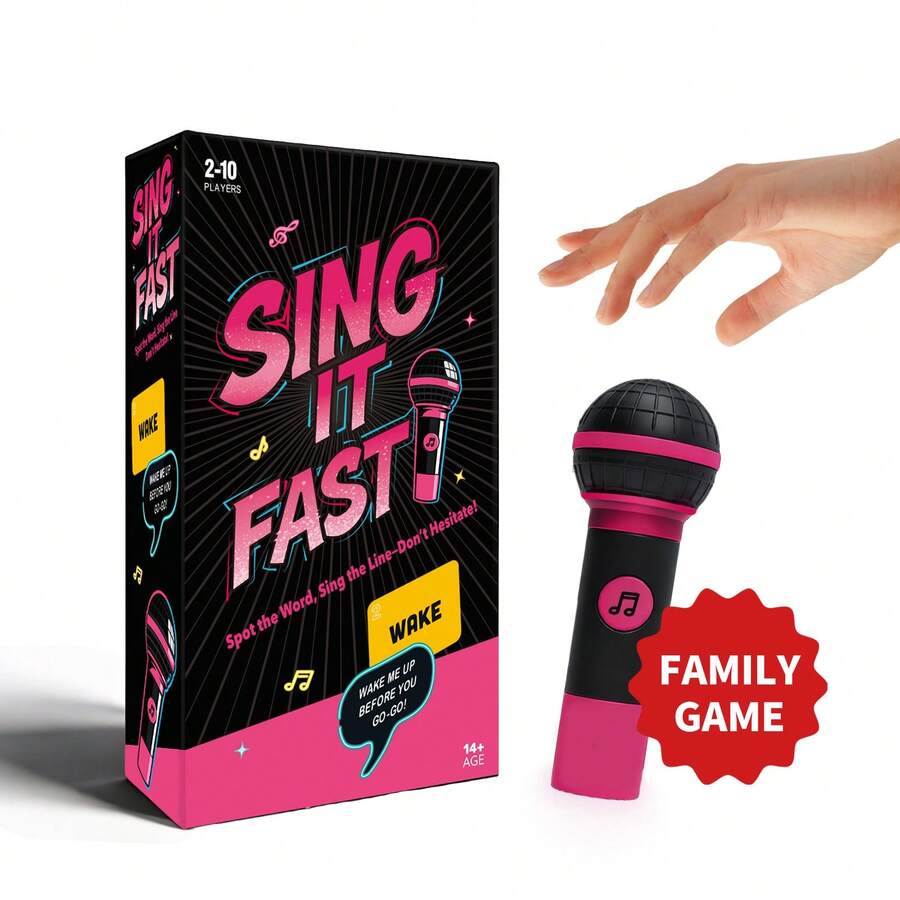 Trò chơi Thử thách Ca hát Đỉnh cao: Nhịp độ nhanh! Trò chơi vui nhộn dành cho 2-10 người chơi với micro đồ chơi, kiểm tra kiến thức âm nhạc của bạn trong hoạt động trò chơi nhóm hoặc gia đình thú vị này, trò chơi giải trí cho các bữa tiệc. - Nhiều màu - Xem 1