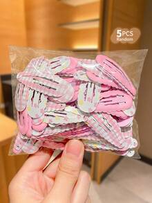 5pcs Cute Floral Print Hair Clips For Women, Fashionable And Sweet Hair Accessories, Suitable As Gift For Girls To Tidy Bangs - Multicolor - View 10