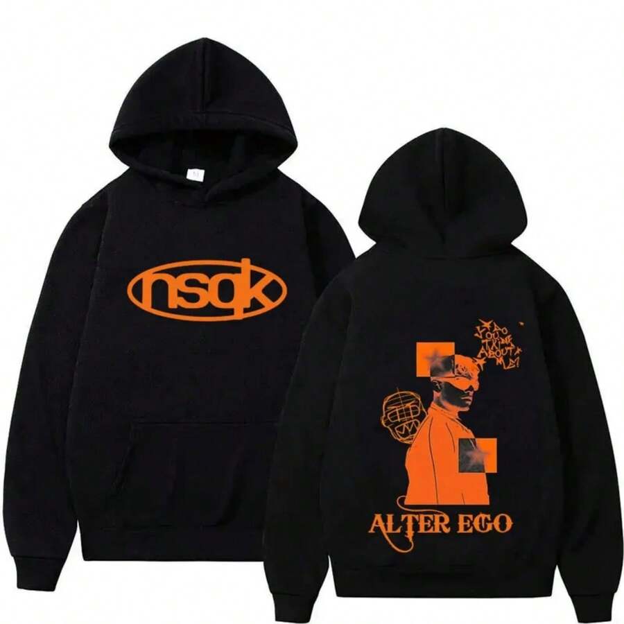 Hot Sa-Le NSQK Graphic Y2K Sweatshirt Hipster Mens Womens Aesthetic Long Sleeve Oversized Hoodie Autu - Đen 2 - Xem 1